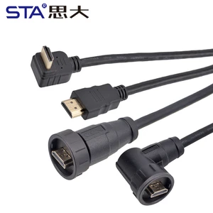 E16 Aviation Plug Bayonet Multimedia Interface Waterproof Straight Head HD Screen 2K 4K Str.Male to R/A Male Cable AV Connector