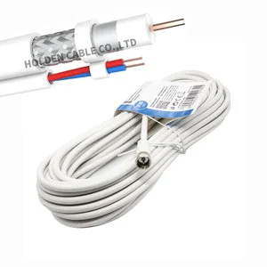 Coaxial Cable 30 50 ft RG6 Rg59 with F Connectors Dual Shielded for CCTV White or Black RG6 Coaxial Cable