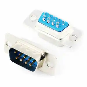 Durui DB-9 VGA Connector Male 9-Pin Dual Rows Stainless Steel Housing Silver Alloy Contacts Rectangle IP55 12A Wire Connections