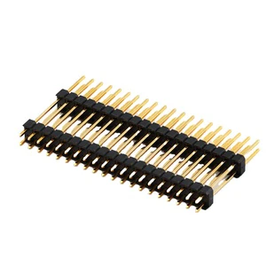 ANYCONN Custom 2.54mm Double Row Box Header Male Straight Pin PA9T Black PCB Connector High Quality