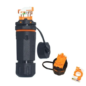 YXY Network Waterproof RJ45 Female Panel Mount CAT6A EtherCon Cable Connector IP68 Rated 2.4A Current