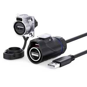 USB 3.0 High Speed Data Aviation USB Cable IP68 Waterproof RF FPC Copper Gold Plating Circular USB Port Plug Connector
