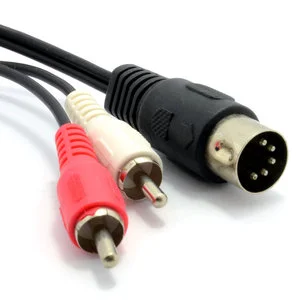 2026 New Style 5 Pin DIN To 2RCA Cable Plugs Male To Male Converter Audio Cable 1 To 2 RCA For Stereo Systems DIN-2RCA 1.5m