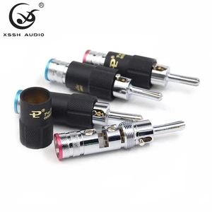 YIVO XSSH Audio Hi-end 8mm Male Banana Jack Plug Rhodium Plated Brass Banana Socket Pin for Amplifier Speaker HIFI Cable