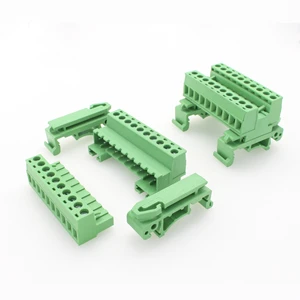 Hot-Selling Plug-In Terminal Blocks with 5.08mm Pitch 300V 15A Rail-Mounted PCB Connectors Brass 28-12AWG