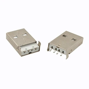 Coorle USB 2.0 Male a Type USB PCB Connector Plug 180 Degree SMT White Acrylic Connectors 4Pins SMD 500V AC