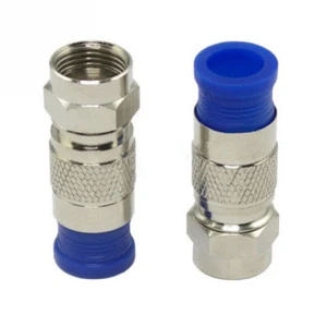 Coaxial Cable RG6 Compression F Plug Connector, Coaxial Cable Connector With Cheap Price