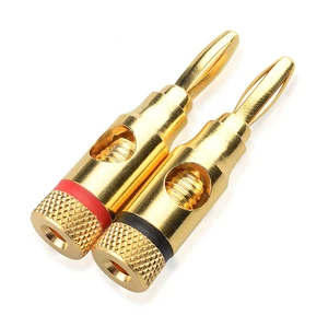 24k Gold Plated Speaker Banana Plugs Open Screw Type