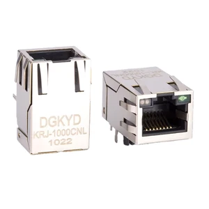 China Supplier's Metal Shielded Cat5 Cat6 Industrial Ethernet Connector 8P8C with Transformer & LED RJ45 Ethernet Connectors