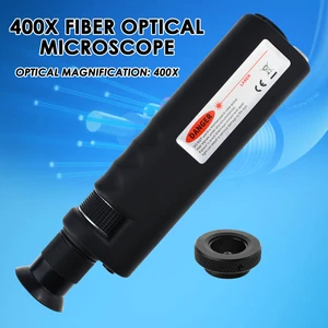 FTTMAX Fiber Optic Inspection Microscope 400x LED Illumination Handheld Anti-Slip Rubber SC Connector FTTX Use 1 Year Warranty