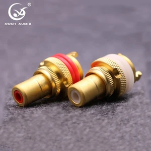 YIVO XSSH Audio Video Speaker Jack Plug 8mm Female RCA Socket Connectors Gold Plated Wire Terminal Binding Post
