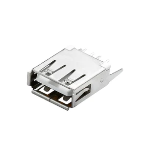 JK USB 2.0 Type a Female 4-Pin Crimped Edge Computer Connector 13.0mm Height 180 Straight Pin