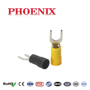 Tinned Copper PVC Insulated SV Crimp Fork Spade Terminal SV5.5 Crimp Terminal Cord End 22-10 AWG CE RoHS Certified Cable Lug