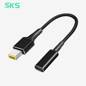 100W Type-C USB Square Male to Female Adapter Cable with Nylon Braided Shielding for Laptop Printer IOS Camera-Fast Charging