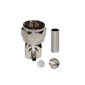 F-C-JW1.5 Coaxial Connector F Type Right Angle Male Coaxial Connector for RG174 and RG316 Wires