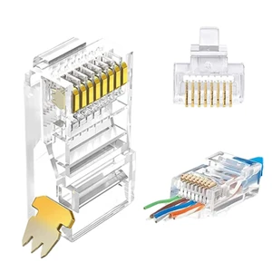 UTP Cat5e Ethernet RJ45 8P8C LAN Cable Network Connector Plug Male/Female for Automotive Use Rectangle Shape