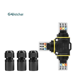 E-Weichat Factory Direct Sale T Shape X Shape 16A IP68 Distribution Cable Jointer Quick Lock Self-Lock Copper Alloy Connector