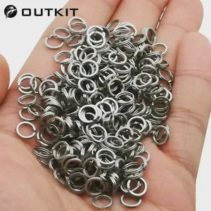1 50pcs/lot Stainless Steel Fishing Ring Split Clip Swivel Double Loop Quick Change Hook Connector Carp Fishing Accessory Tackle