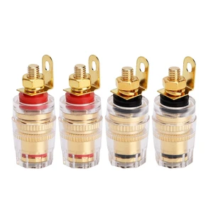 High Quality520 Short Size Gold Full Copper Binding Speaker Connector for Audio Amplifier 4mm Banana Plug