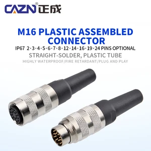 M16 Waterproof IP65 Sensor Connector Male & Female Plug 2-24Pin Range for 3 4 5 6 7 8 12 14 16 19 24Pin Products