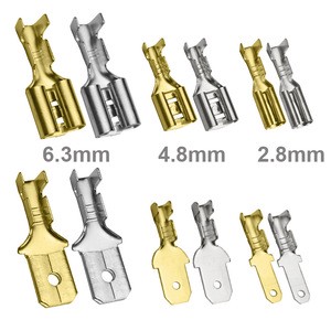 2.8/4.8/6.3mm Insulated Male Spade Terminals with Connector Housing - Pure Copper Cold Pressed Tab Terminals Set