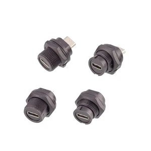 TYPE-C 3.1 IP67 Waterproof Connector Double Female Male to Female PCB Panel Mount Bulkhead Socket