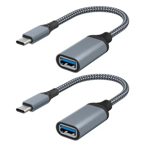 Nylon Braided Type-C OTG Cable Adapter USB C Male to USB A 3.0 Female Connector