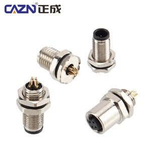 M5 Connector Socket 3 4 Pins Solder Screw Type Circular Male And Female Front Back Metal Socket