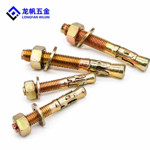 Car Repair Gecko-Type Expansion Bolts Pull-Apart M8-M24 Carbon Steel Diy Grade Atypical Head Color Zinc Finish 2 Nuts/Bundle UNC