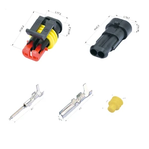 WZHE 282080-1 AMP Car Electrical Plug Automotive Connector Waterproof 2 Pin Male Female Auto Connector