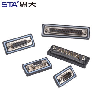 D-SUB IP67 Waterproof Connector DB15 Curved Male Female Socket Straight Solder/PCB Connector 15pin/26pin/3W3/3W3C/7W2/11W1