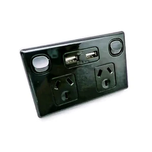 Australian Standard Residential PC Material 250V 10A SAA Australia Black Double USB GPO Power Socket