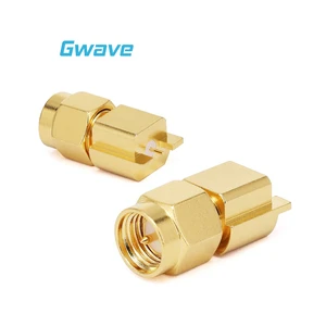 SMA Male Connector 50 Ohm RoHS Compliant RF Applications for PCB Edge Slot Surface Mount DC 18GHz Made of Brass
