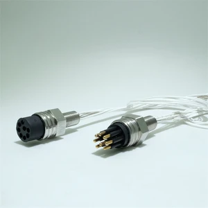 RUITAIER Submersible Waterproof Ethernet Cable Connectors 7000m Deep Sea Micro Circular Series Male Bulkhead Connector MCBH8M