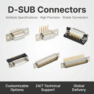 High Quality D-Sub DB 9 Pin Electrical Screw Connectors 5A Rated Current Product Category