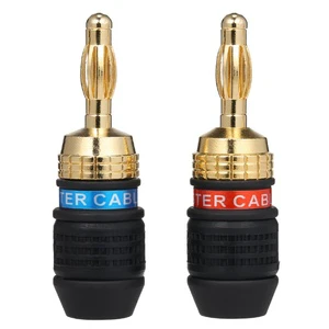 Banana Plug Red & Black Connector Speaker Corrosion-Resistant Banana Connector Left and Right Channels