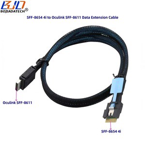 Factory New Arrival PCI-E 4.0 Slimline SFF-8654 4i to Oculink SFF-8611 Server Data Extension Cable 0.5M 1M for HDD SSD