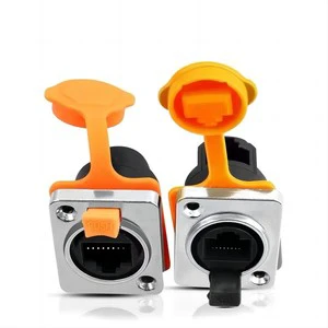 RJ45 Panel Mount Connector RJ45 Interface Waterproof sockets Connector CAT5E 8P8CEthernet LAN Cable Connectors