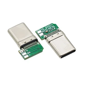USB Type C 24 Pin Jack 4/5 Pad Charging Port 2.0 C Male 90 Degree Side Welding Connector