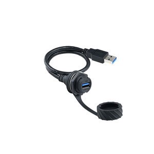M20 M25 Bayonet Screw USB 3.0 Type c Micro-USB Panel Mount IP68 Waterproof USB Connector Cable