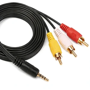 High Quality Male to 3 RCA Male Stereo Audio Video AV Composite Cable for Speaker Laptop DVD TV Cable Assembly