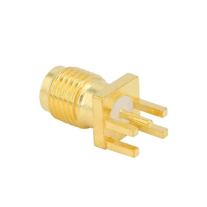 SMA Female PCB Panel Edge Mount Plug with 4 Pins Stand Straight Connector RF Coax Coaxial Adapter