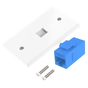US Standard Cat6 Keystone Jack Port Face Plate RJ45 Coupler Ethernet Network Wall Mount Outlet Socket Connector Accessories