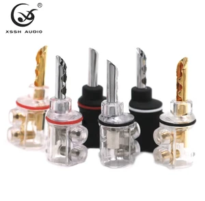 Banana Jack YIVO XSSH Audio OEM ODM Tellurium Copper Plating Rhodium or Gold Male Banana Plug Connector for 8mm Speaker Cable