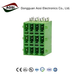 3.5mm 3.81mm Right Angle Pin Copper Screw PCB Terminal Block 15EDGVHDM Double Layer Spring Push-In Socket 8A