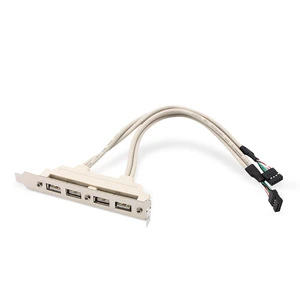 FARSINCE 4 Ports USB 2.0 Back Rear PCI Panel Bracket to Dual 9 Pin Motherboard Header Connector Adapter Cable