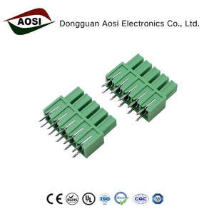 AOSI Plug-In 3.5mm 3.81mm Pitch Terminal Connector FPM1.5-XX-350/381-07 Copper Alloy 8A 2-24 Poles Klemmleiste