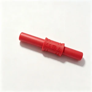 Red 4mm Female-to-Female Banana Plug Adapter Short Circuit Coupler Nickel-Plated with PVC Insulation for Multimeter Test Leads