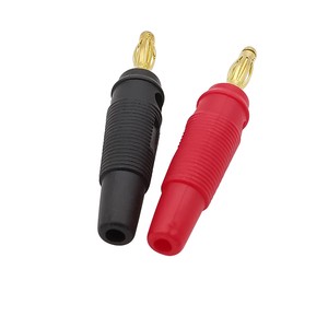 4MM Banana Plug Connectors Gold Plated Brass Pin Audio Video Adapter Connector Adapter with Plastic Shell