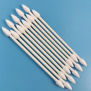 CA-003 Biodegradable Paper Stick 4.7mm Double Pointed Qtips Cleanroom ESD Cotton Bud Swab for Industrial Cleaning